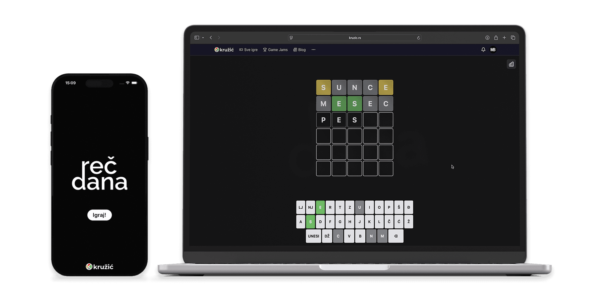 kružić platforma na laptopu i mobilnom uređaju